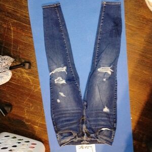 Maurices Blue Distressed Straight Leg Jeans